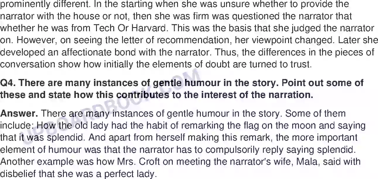 UP Board Solution class 11 English 6. The Third And Final Continent - (Short Stories) Image 4
