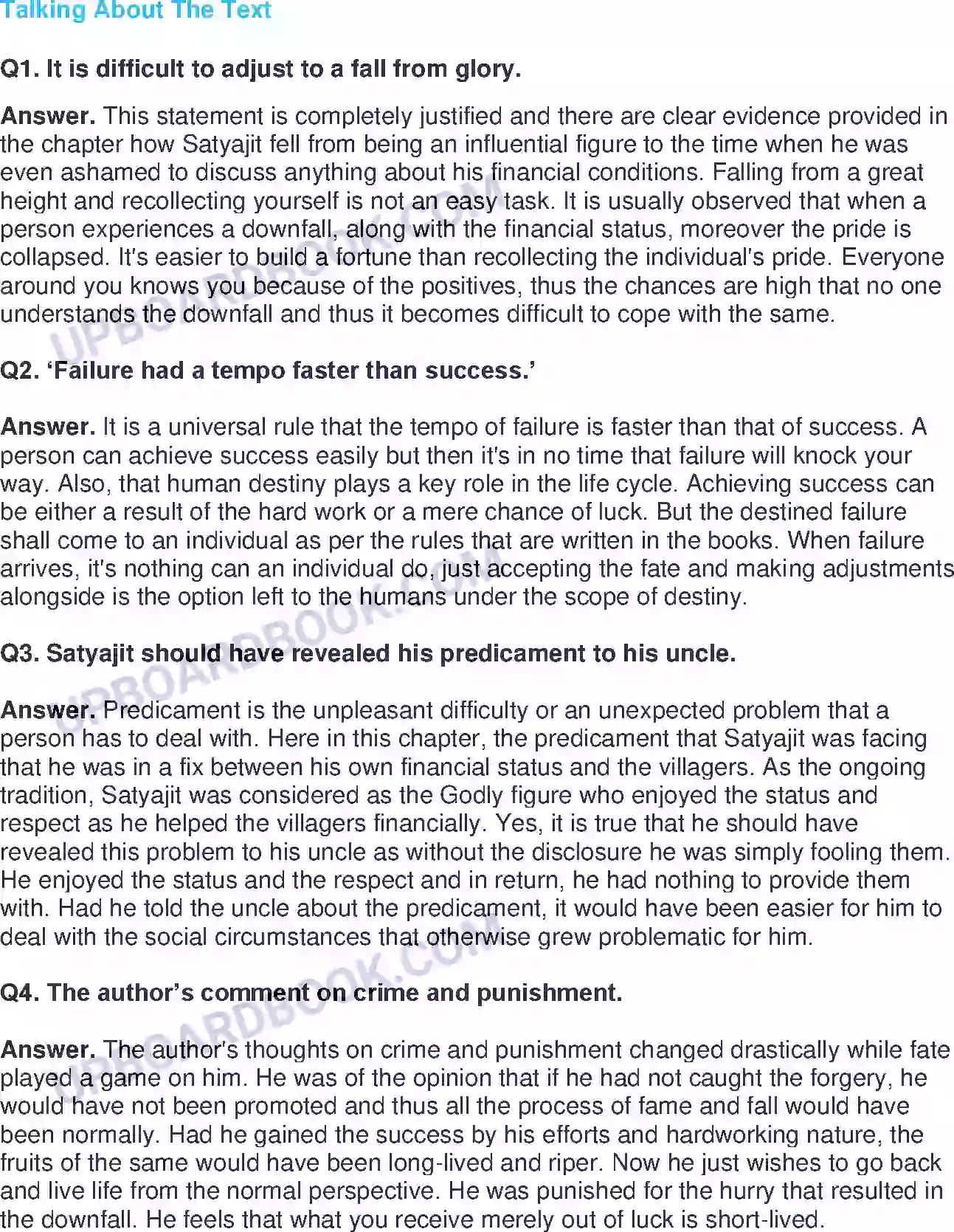 UP Board Solution class 11 English 7. Glory At Twilight - (Short Stories) Image 2