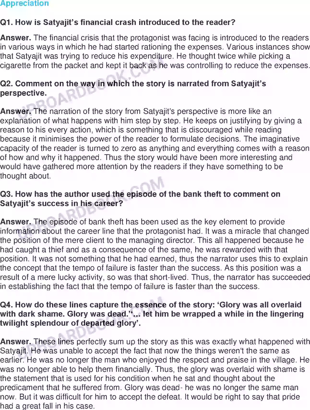 UP Board Solution class 11 English 7. Glory At Twilight - (Short Stories) Image 3