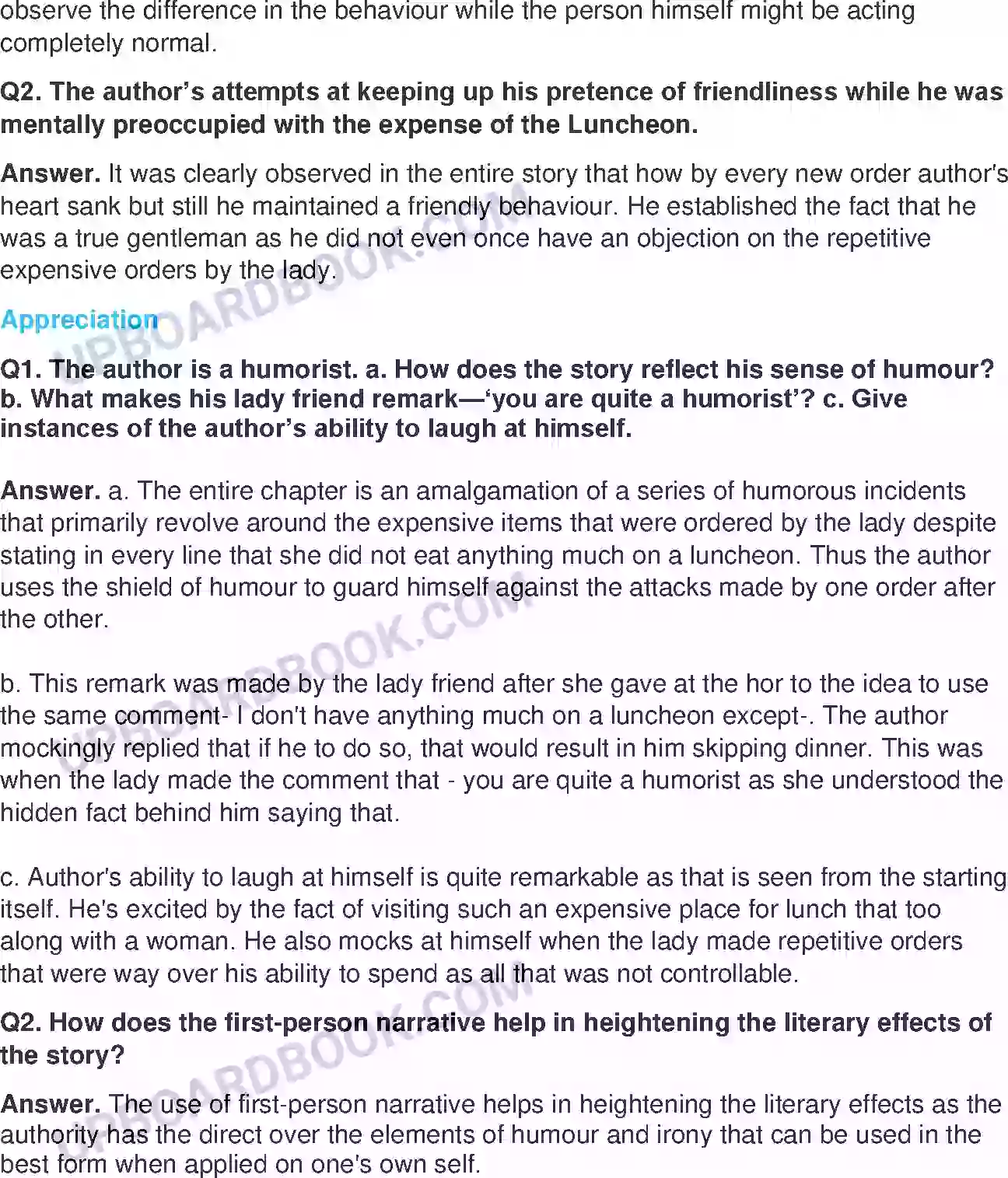 UP Board Solution class 11 English 8. The Luncheon - (Short Stories) Image 2