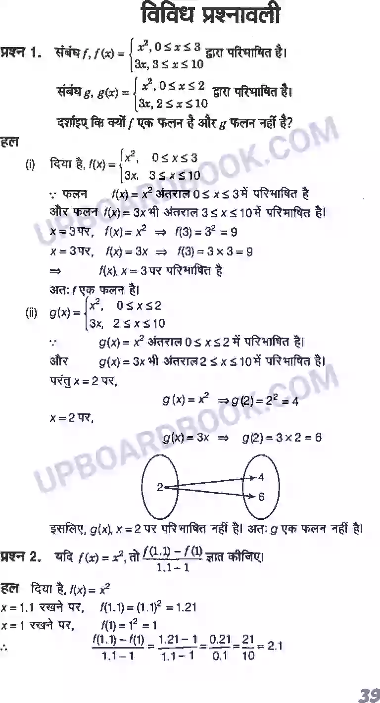 UP Board Solution Class 11 Maths 2. संबंध एवं फलन Image 11