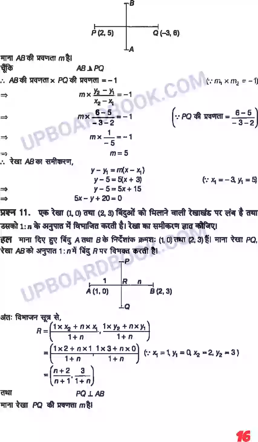 UP Board Solution class 11 Maths 10. सरल रेखाएँ Image 14
