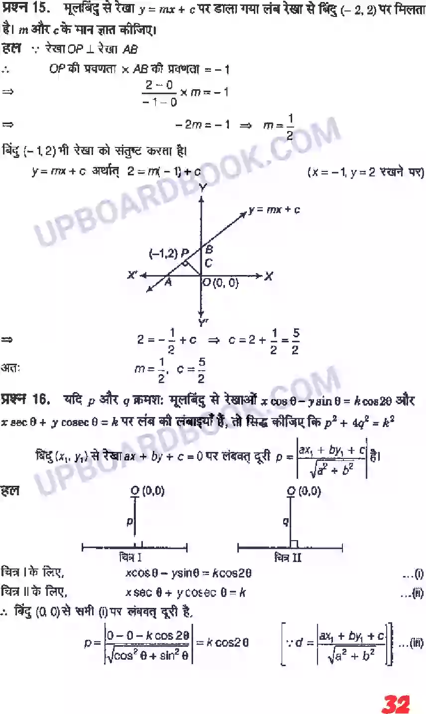 UP Board Solution class 11 Maths 10. सरल रेखाएँ Image 30