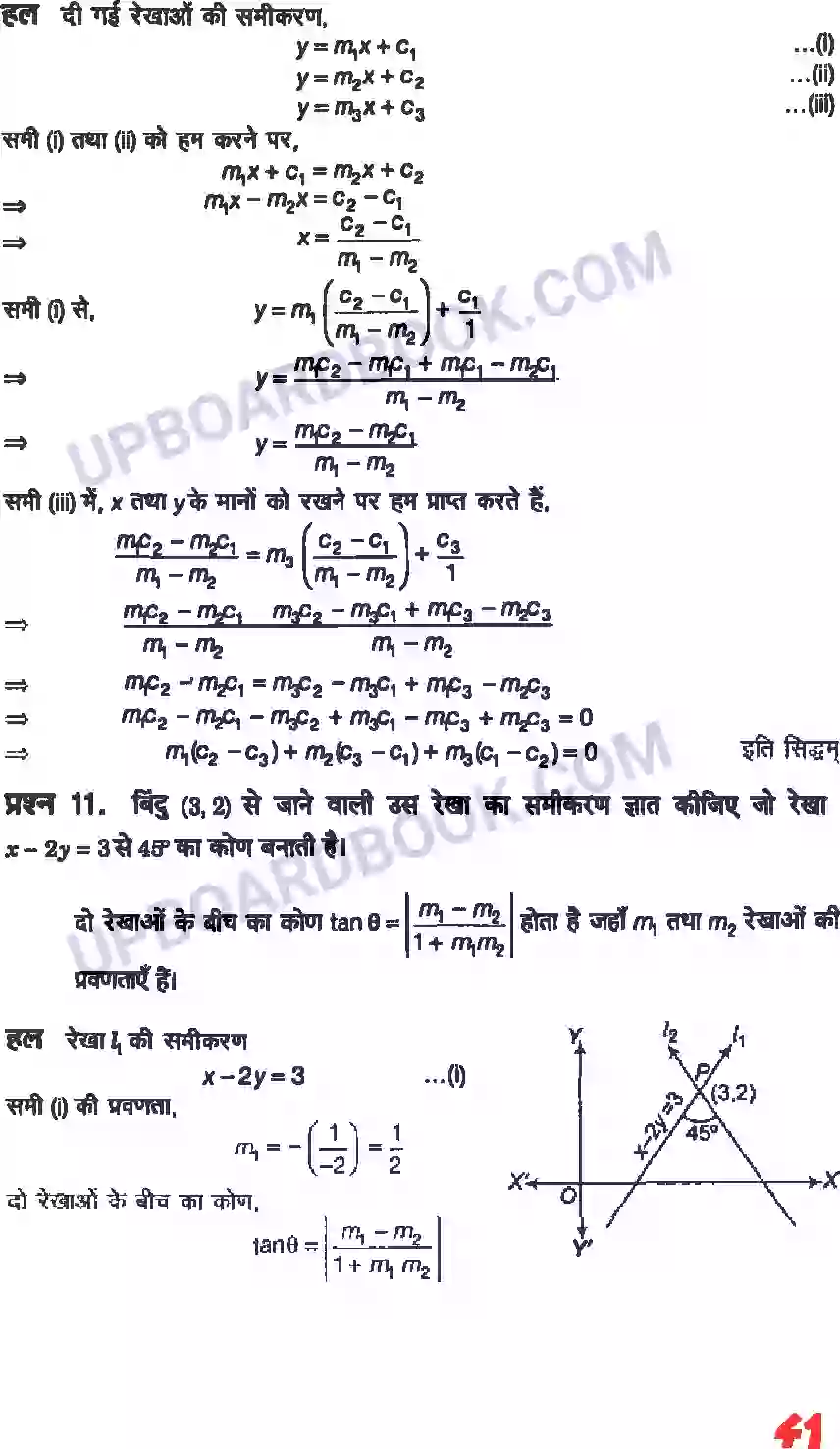 UP Board Solution class 11 Maths 10. सरल रेखाएँ Image 39