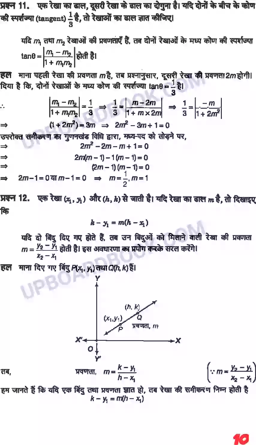 UP Board Solution class 11 Maths 10. सरल रेखाएँ Image 8