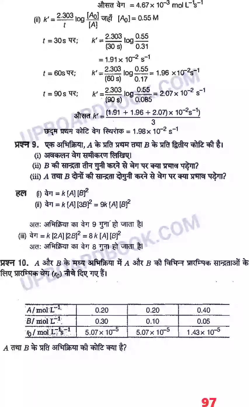 UP Board Solution class 12 Chemistry 4. रासायनिक बलगतिकी Image 9