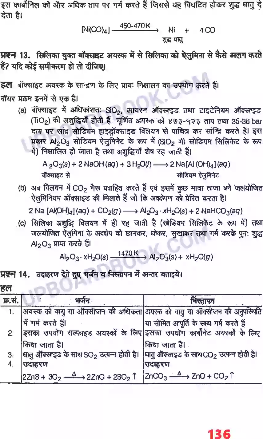 UP Board Solution Class 12 Chemistry 6. तत्वों के निष्कर्षण के सिद्धांत एवं प्रक्रम Image 6