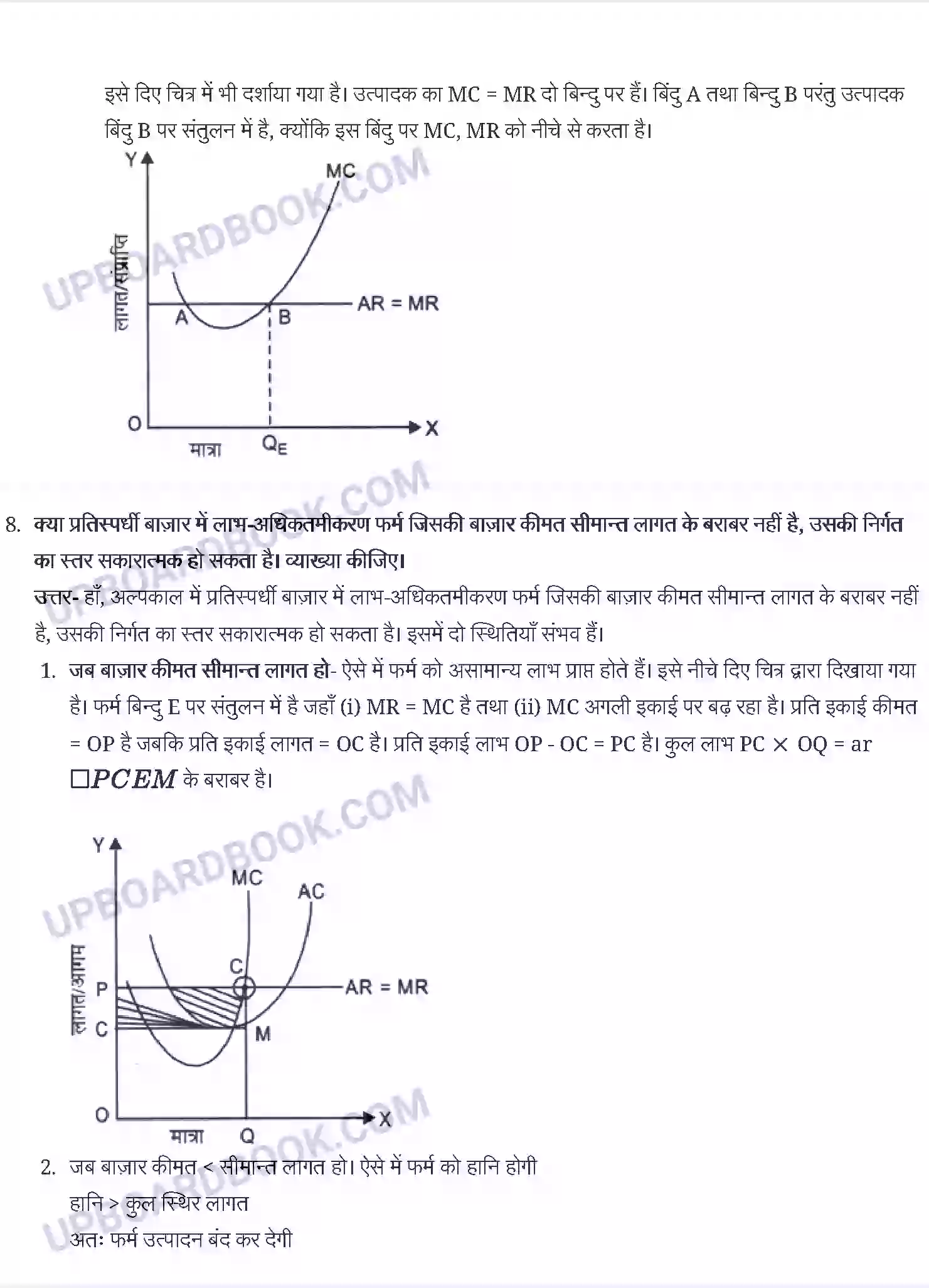 UP Board Solution class 12 Economics 4. पूर्ण प्रतिस्पर्धा की स्थिति में फर्म का सिद्धान्त Image 4