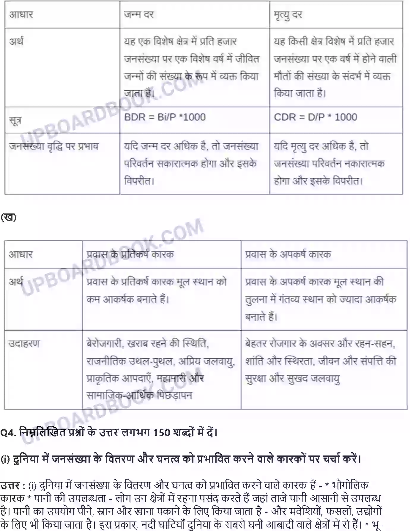 UP Board Solution Class 12 Geography 2. विश्व जनसंख्या वितरण, घनत्व और वृद्धि Image 3