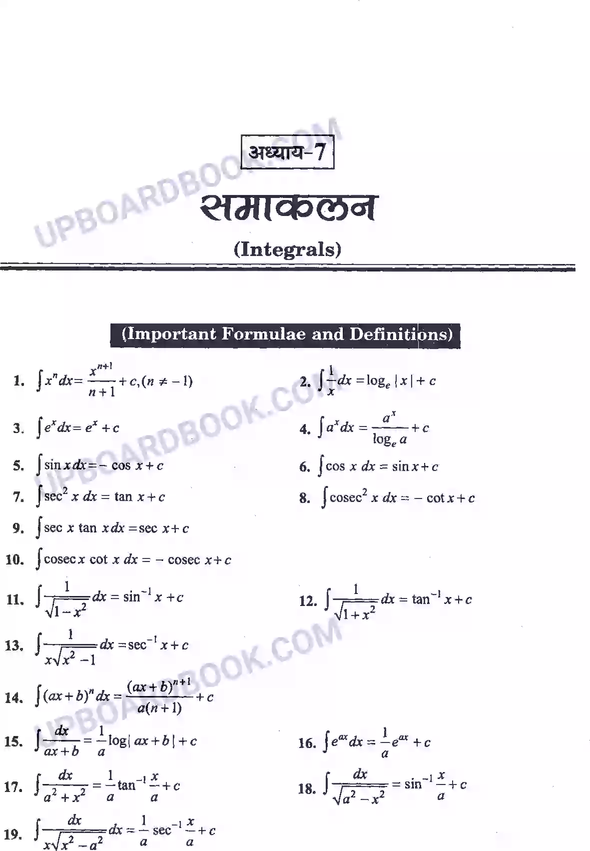 UP Board Solution Class 12 Maths 7. समाकलन Image 1