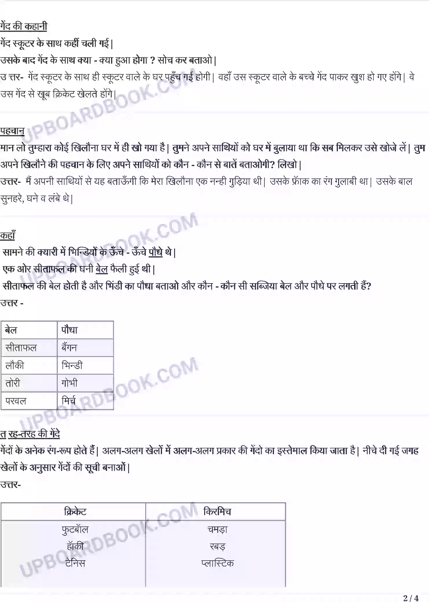 UP Board Solution Class 4 Hindi 3. किरमिच कि गेंद - कोइ लाके मुझे दे Image 2