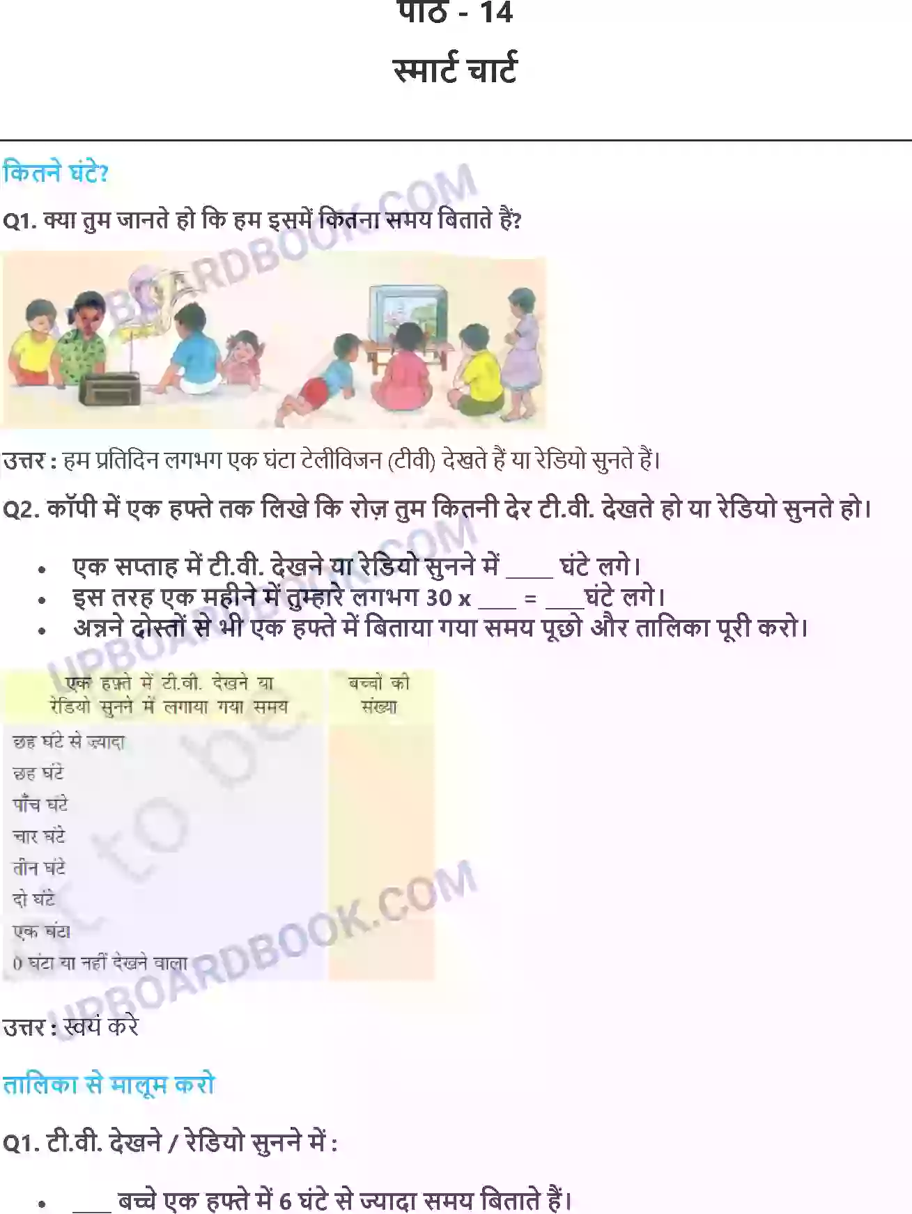 UP Board Solution Class 4 Maths 14. स्मार्ट चार्ट Image 1