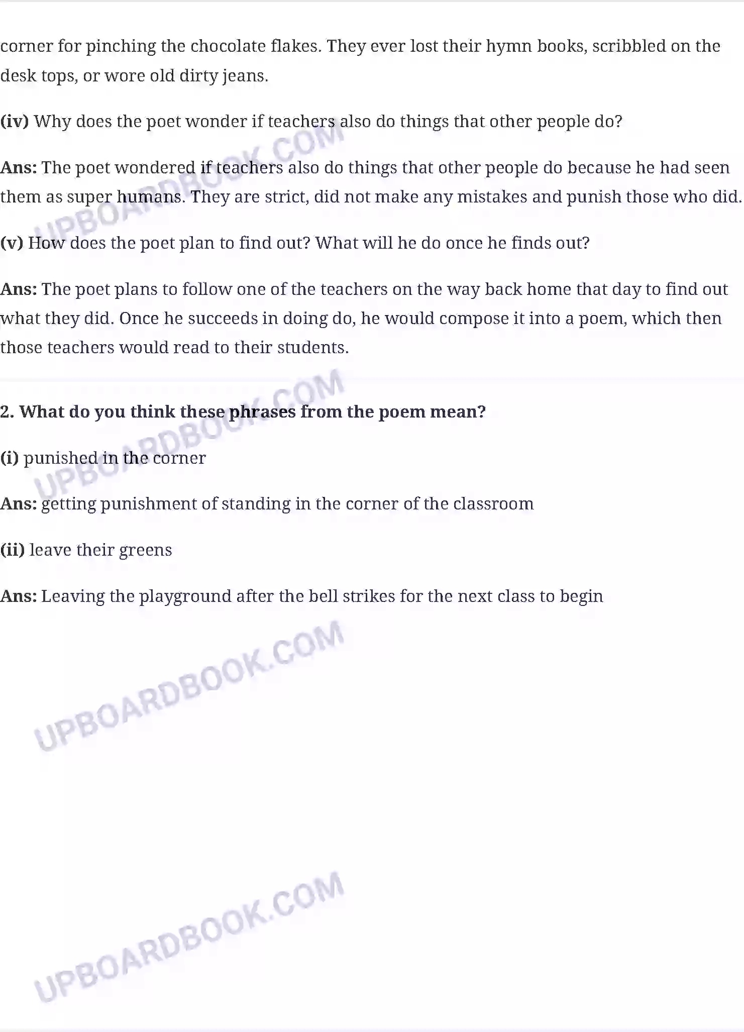 UP Board Solution Class 6 English 15. Where do all the Teachers Go (Poem) Image 2