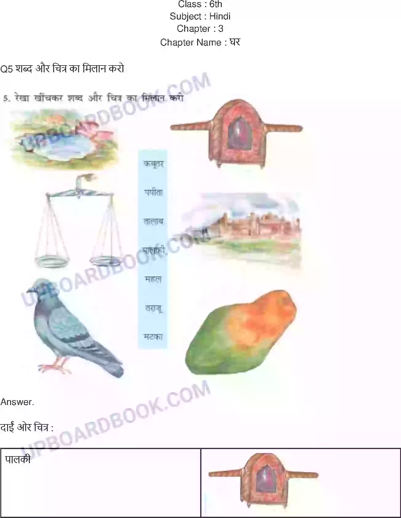 UP Board Solution class 6 Hindi 3. घर Image 1