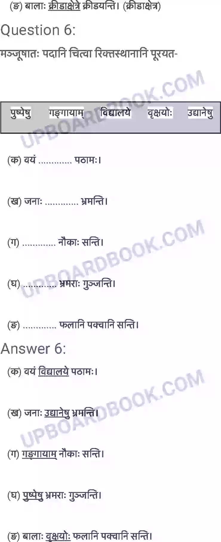 UP Board Solution class 6 Sanskrit 11. पुष्पोत्सवः Image 6