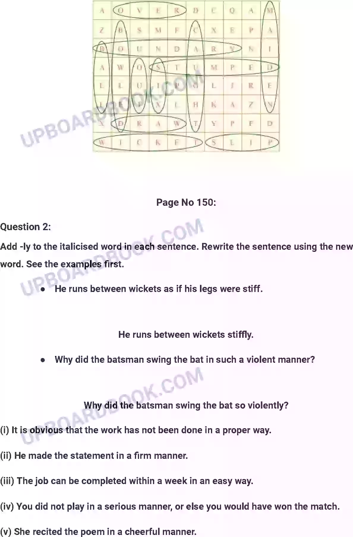 UP Board Solution class 7 English 10. The Story of Cricket Image 9