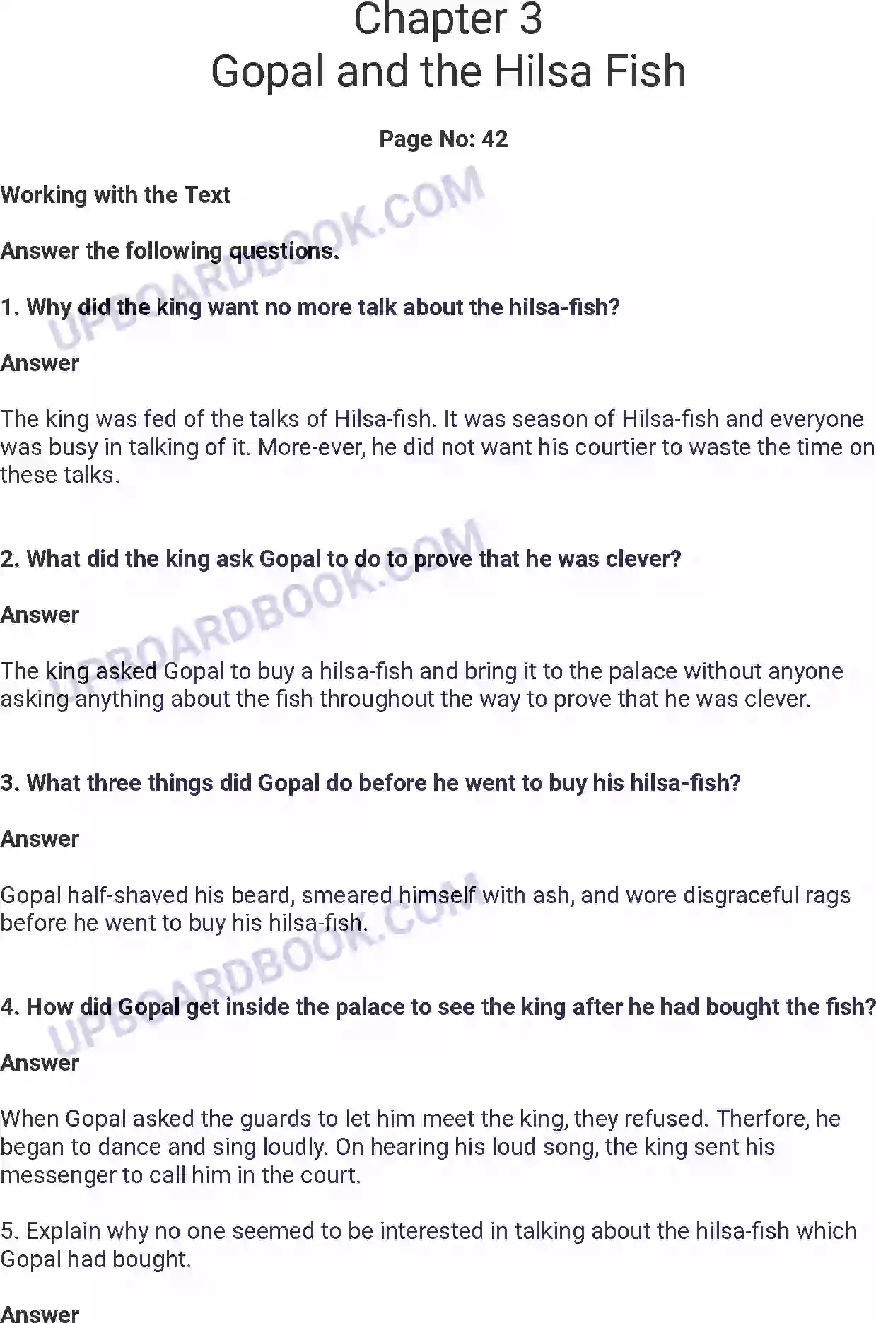 UP Board Solution Class 7 English 3. Gopal and the Hilsa Fish Image 1