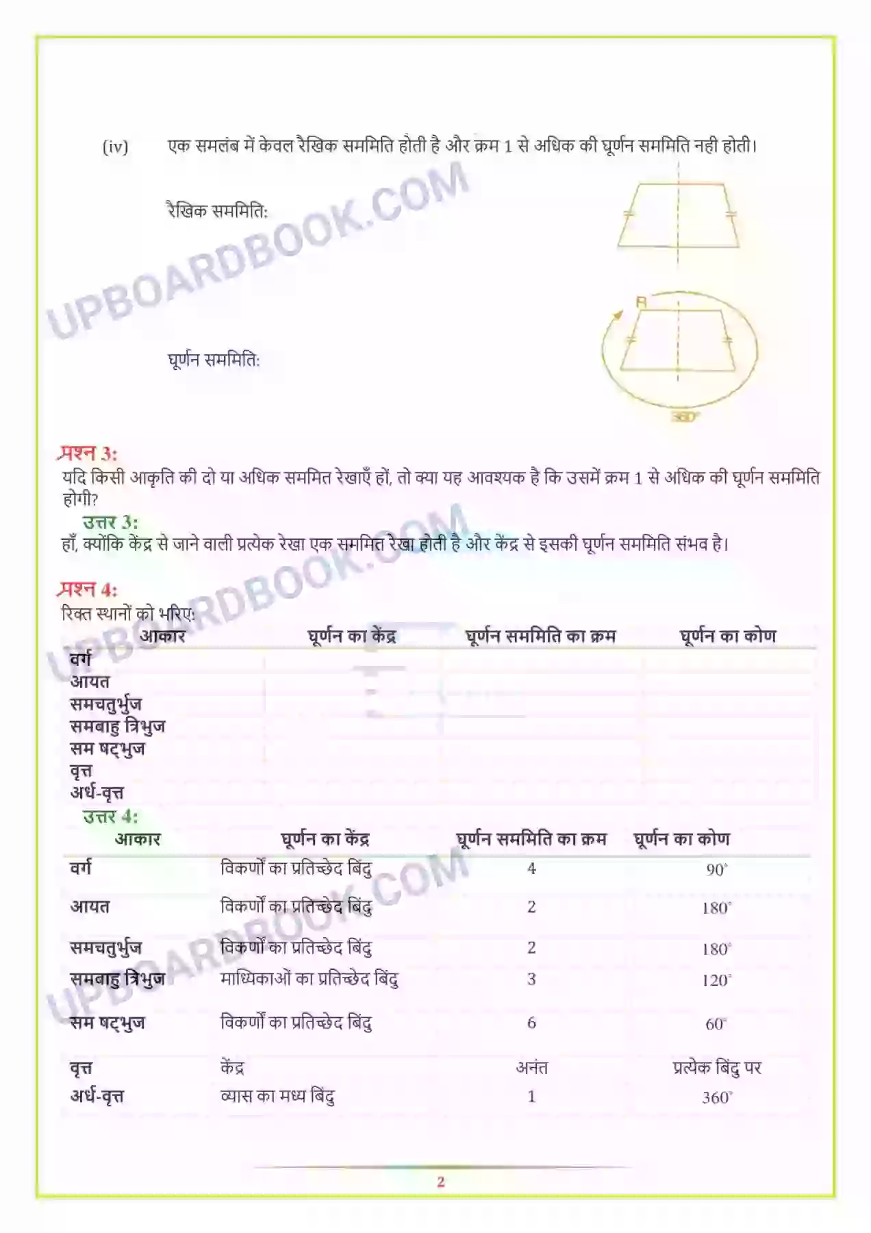 UP Board Solution class 7 Maths 14. सममिति Image 13