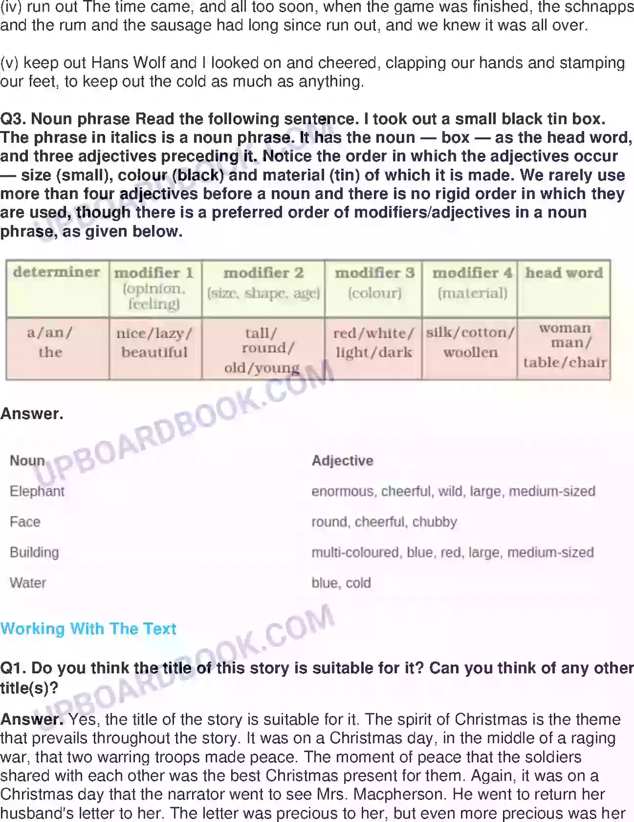 UP Board Solution class 8 English 1. The Best Christmas Present In The World Image 6