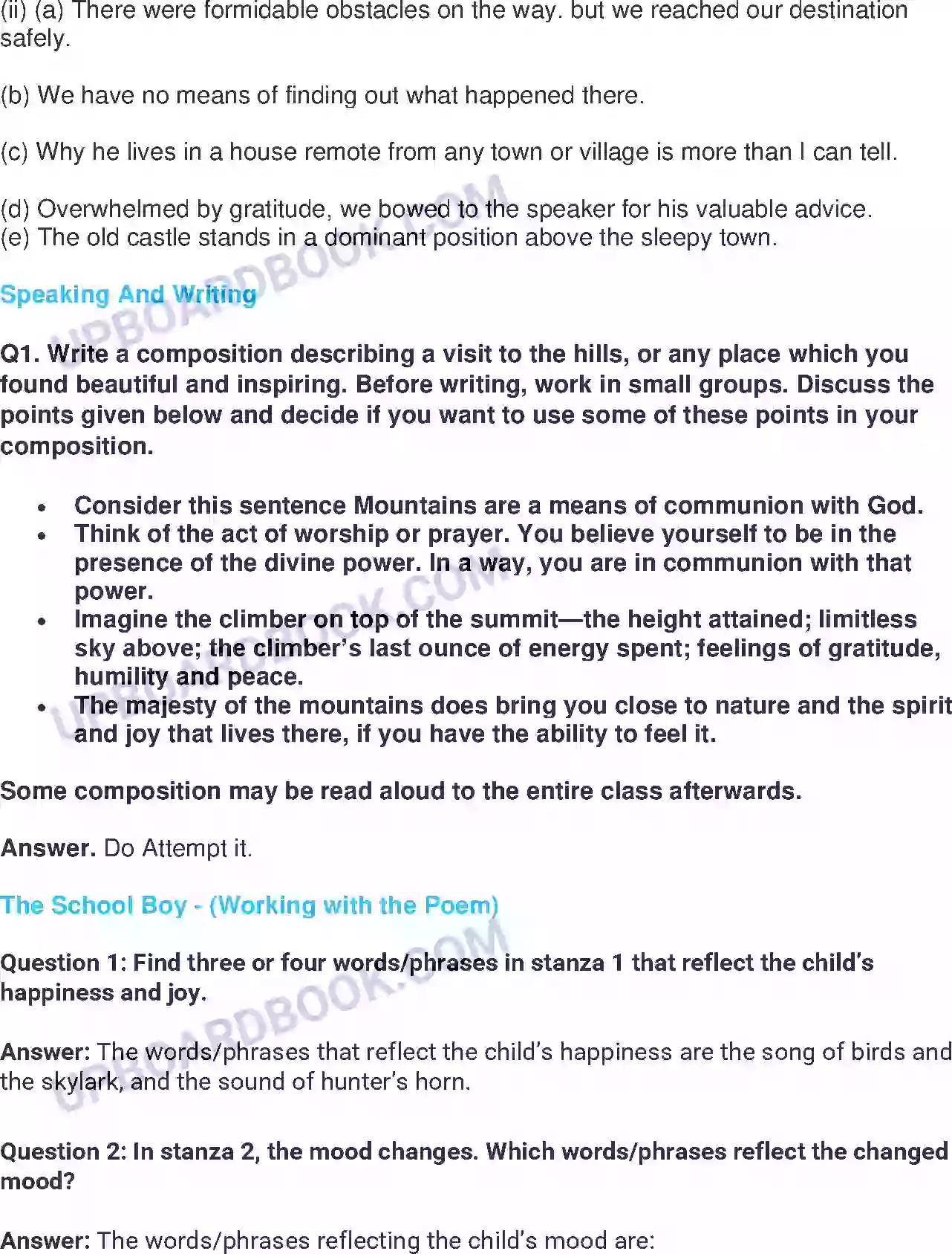 UP Board Solution class 8 English 5. The Summit Within Image 5