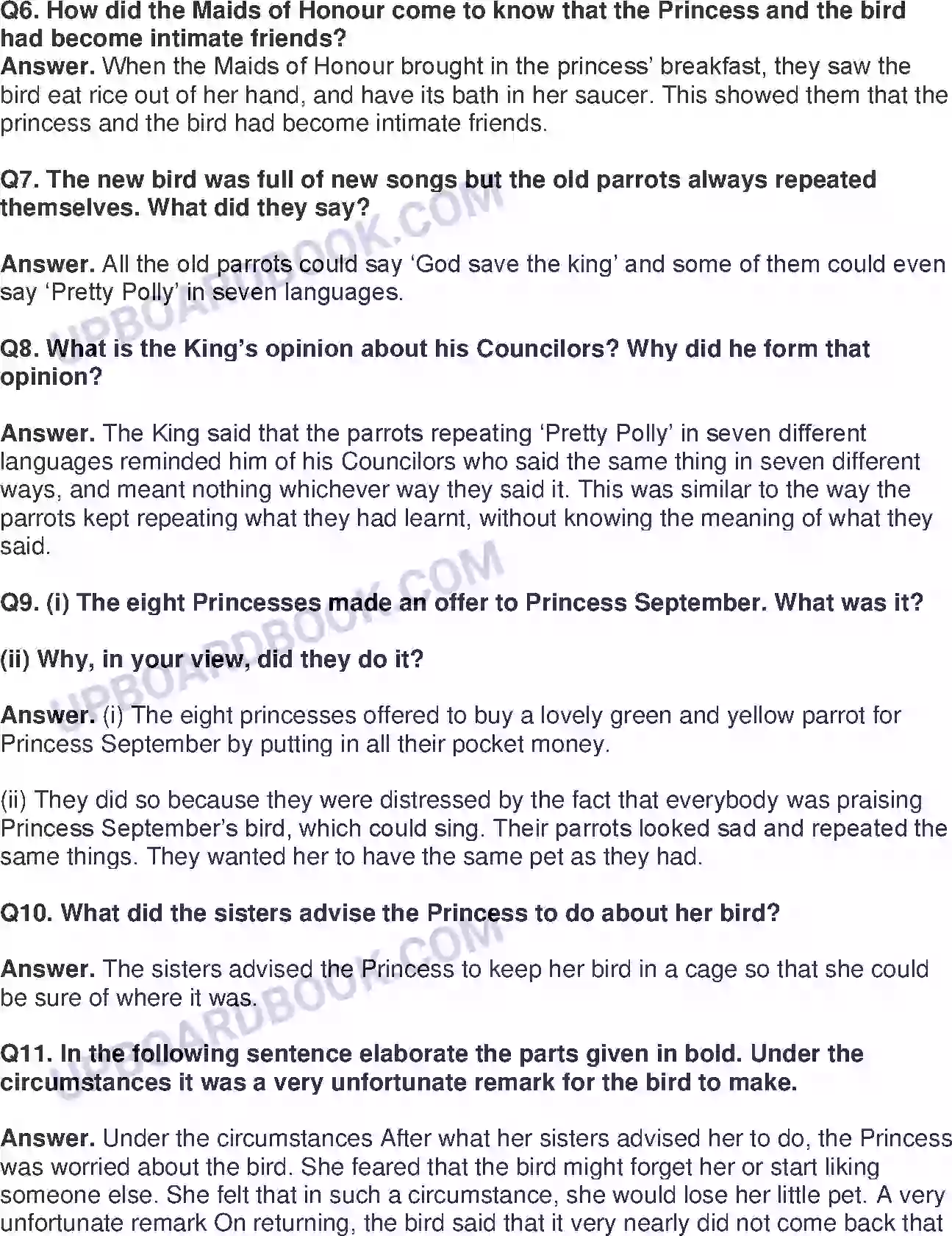 UP Board Solution class 8 English 5. Princess September Image 2