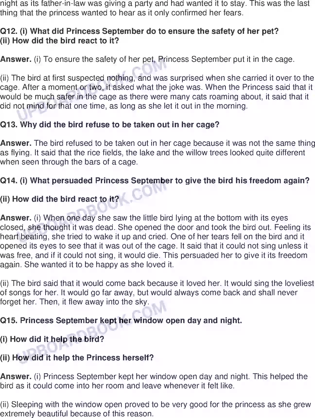 UP Board Solution class 8 English 5. Princess September Image 3