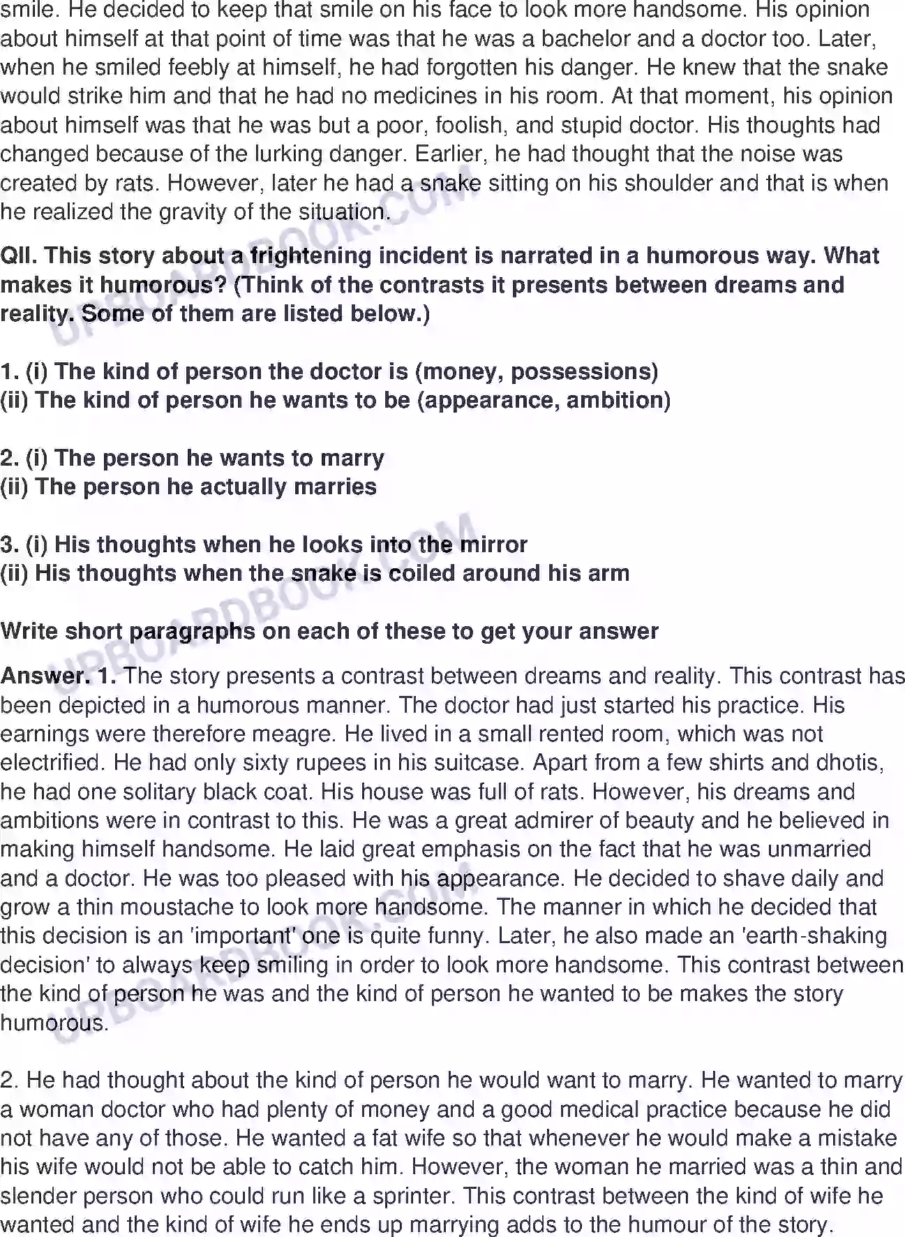 UP Board Solution class 9 English 5. The Snake and the Mirror Image 2