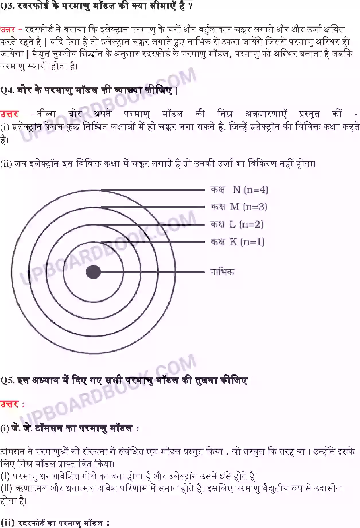 UP Board Solution class 9 Science 4. परमाणु की संरचना Image 7