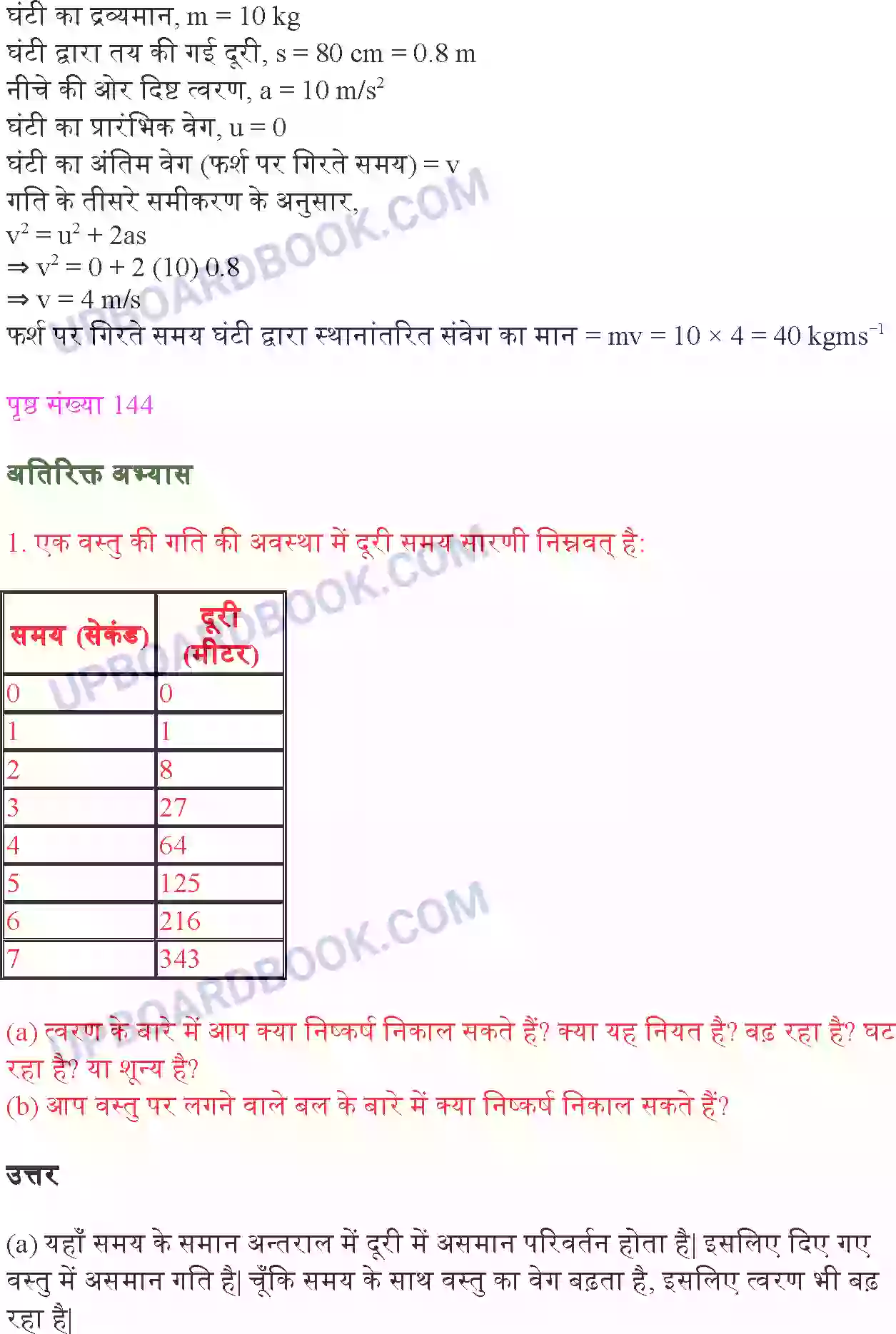 UP Board Solution class 9 Science 9. बल तथा गति के नियम Image 12