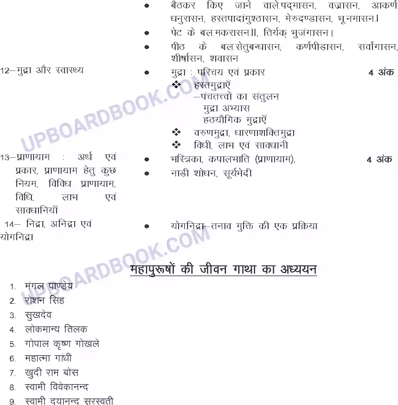 UP Board Syllabus for class 10 Moral Sports and Physical Education Image 6