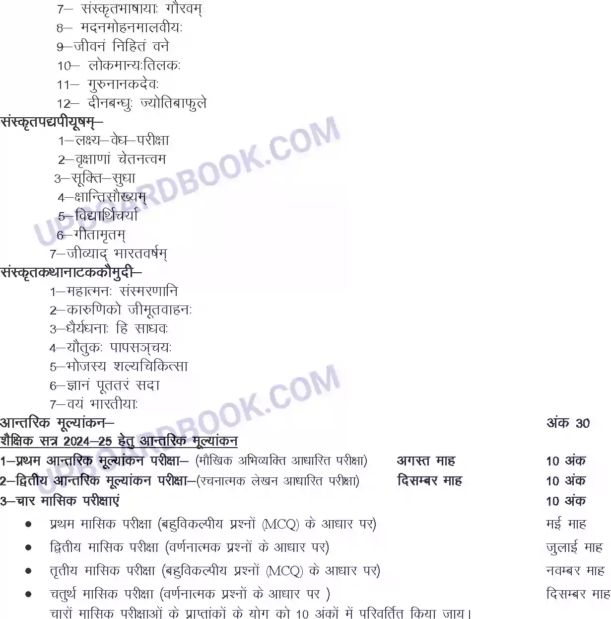 UP Board Syllabus for Class 10 Sanskrit Image 3