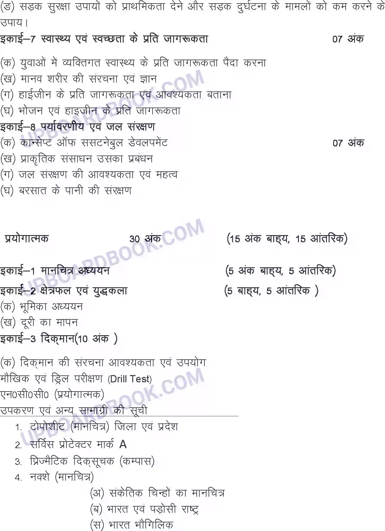 UP Board Syllabus for Class 12 N.C.C. Image 2