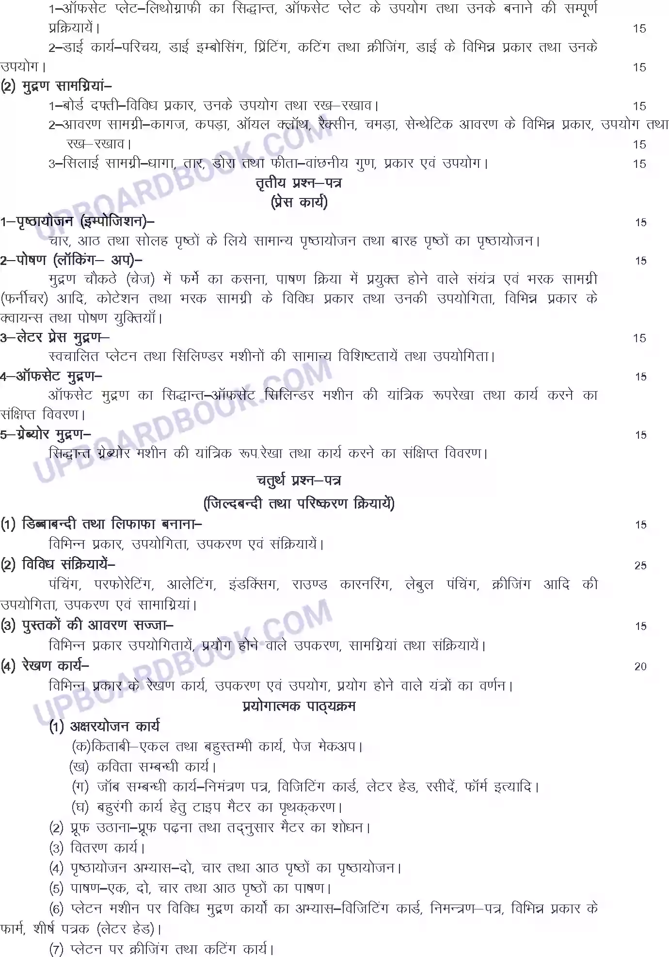 UP Board Syllabus for class 12 Trade-29 Printing Image 2