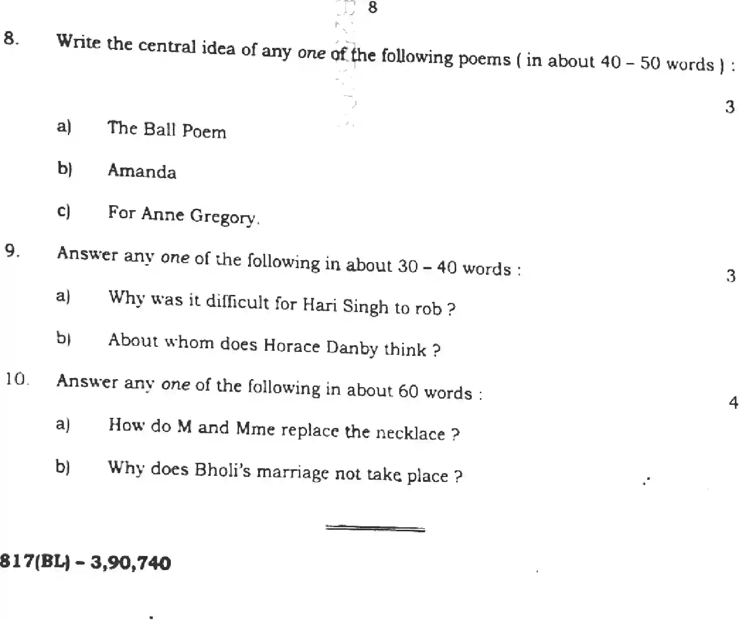 UP Board Class 10th ENGLISH-817-BL Previous Year Question Paper Image 8