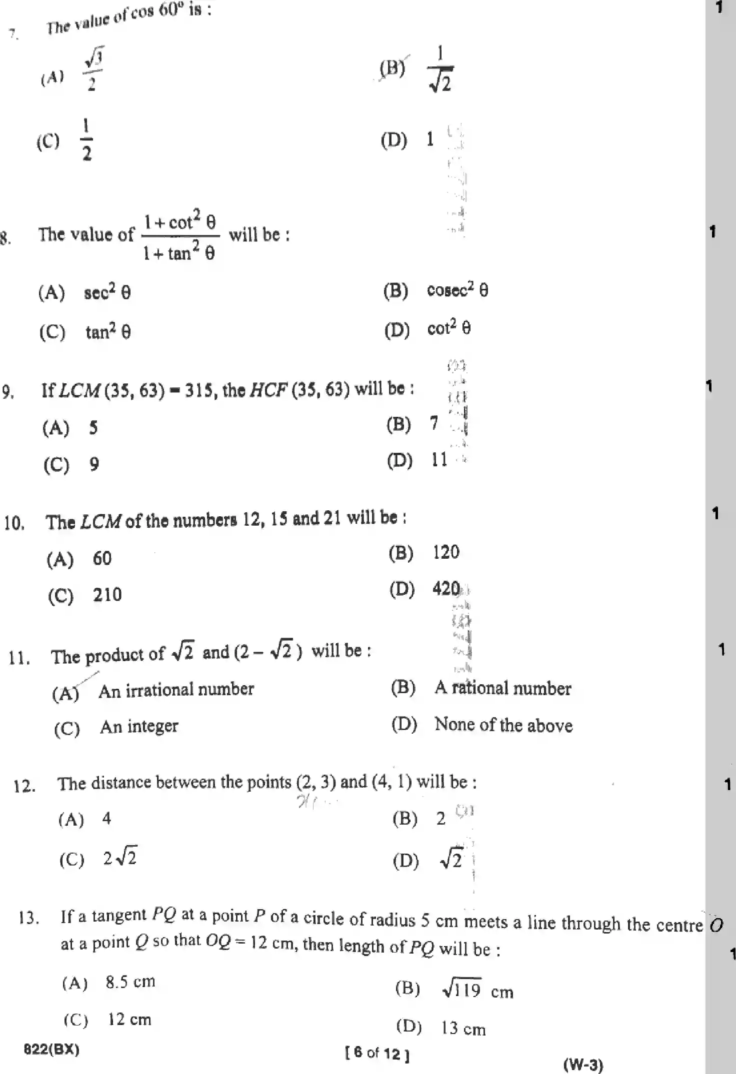 UP Board Class 10th MATHEMATICS-822-BX Previous Year Question Paper Image 6