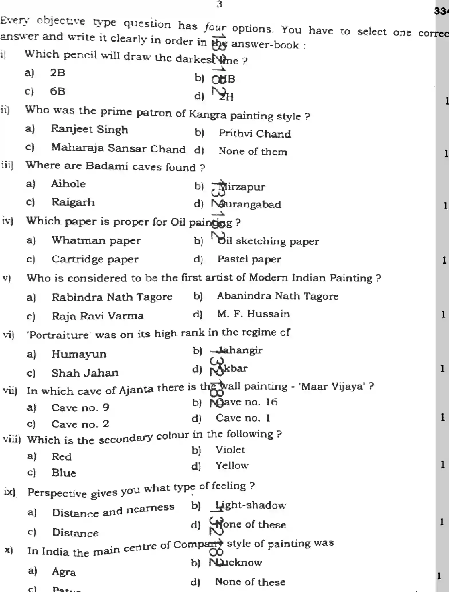 UP Board Class 12th CHITRAKALA-ALEKHAN-334 Previous Year Question Paper Image 3