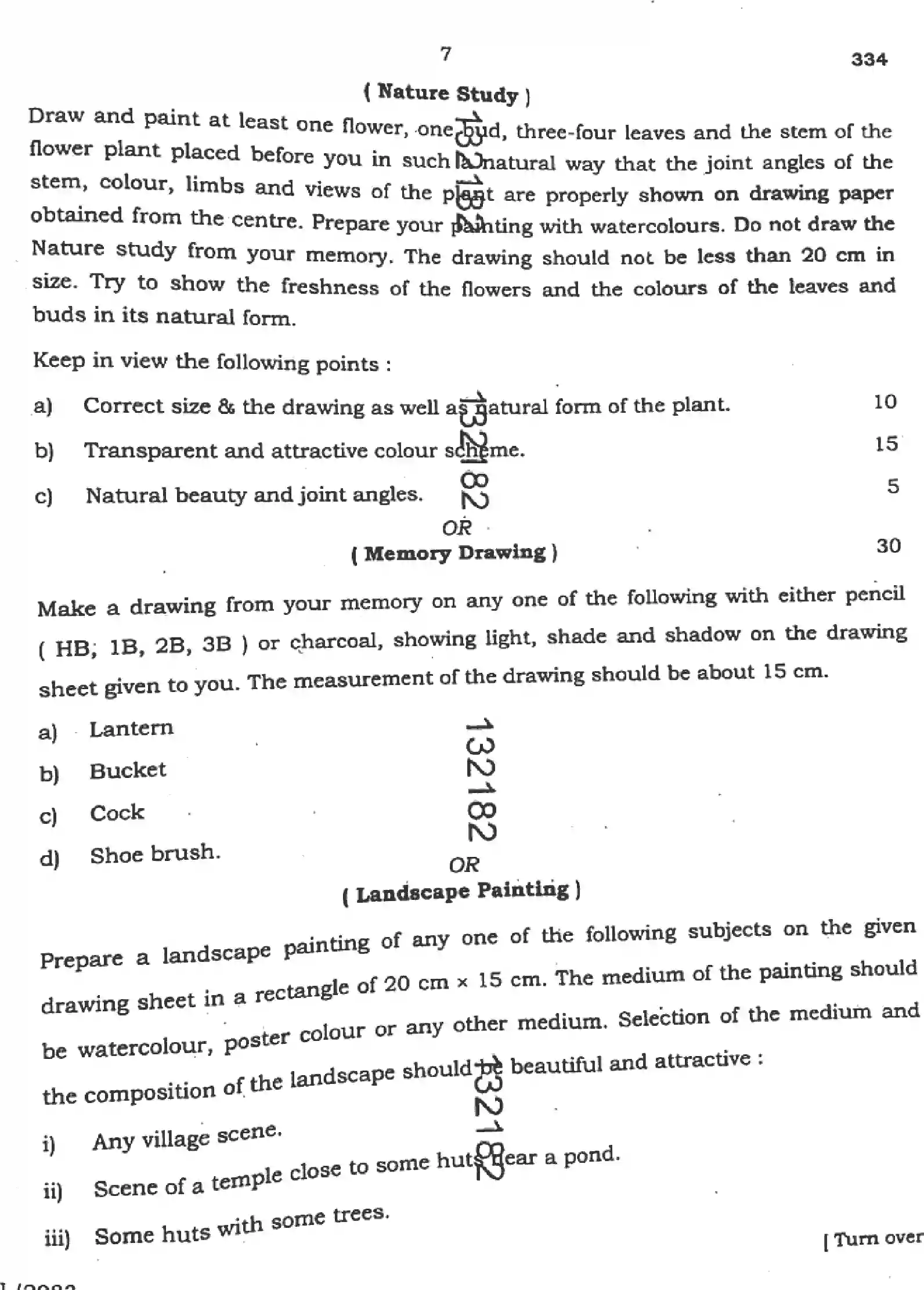 UP Board Class 12th CHITRAKALA-ALEKHAN-334 Previous Year Question Paper Image 7