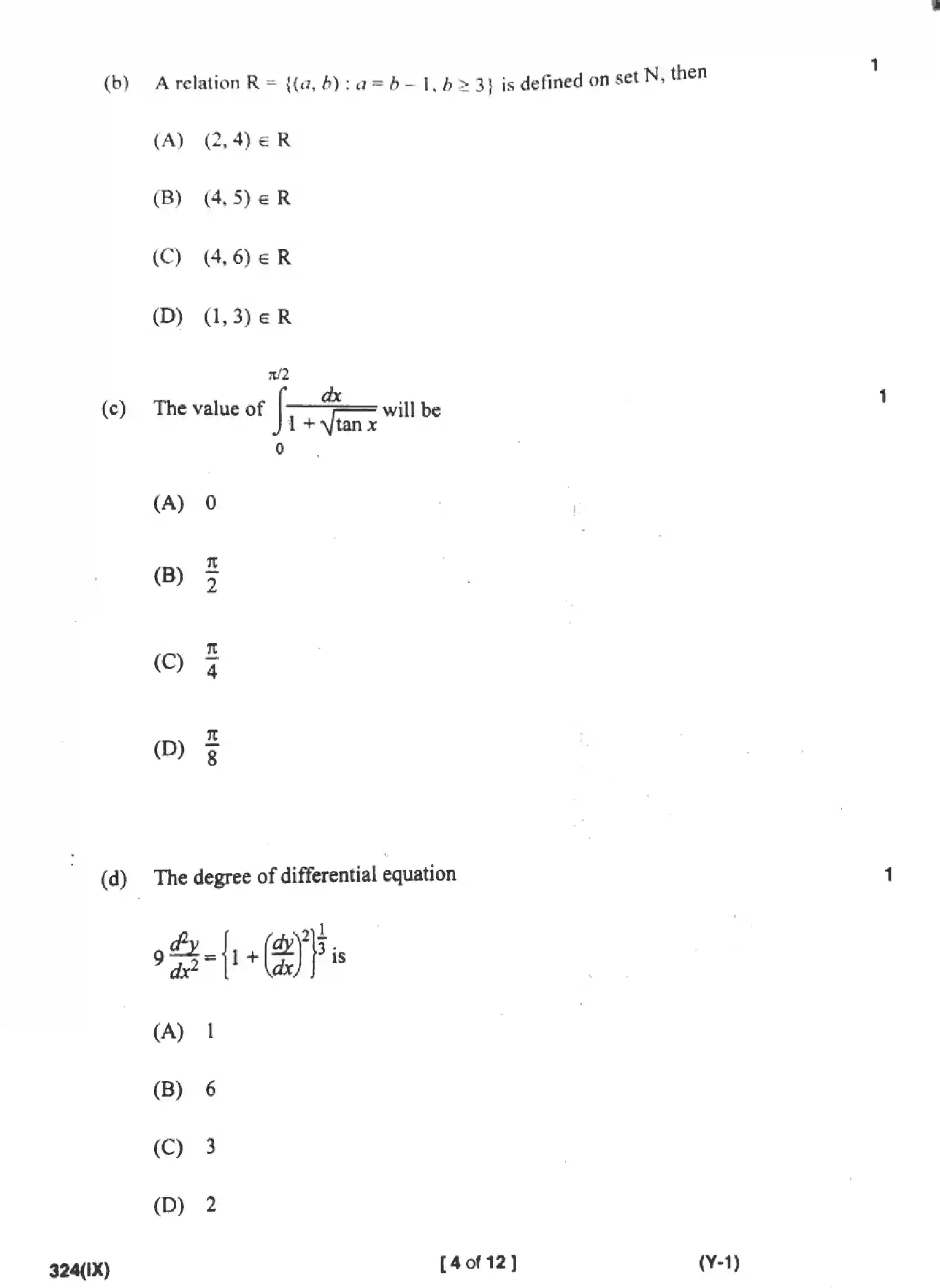 UP Board Class 12th MATHEMATICS-324-IX Previous Year Question Paper Image 4
