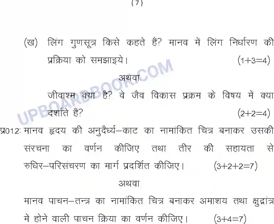 UP Board Class 10th Sample Paper 2020-21 Image 7