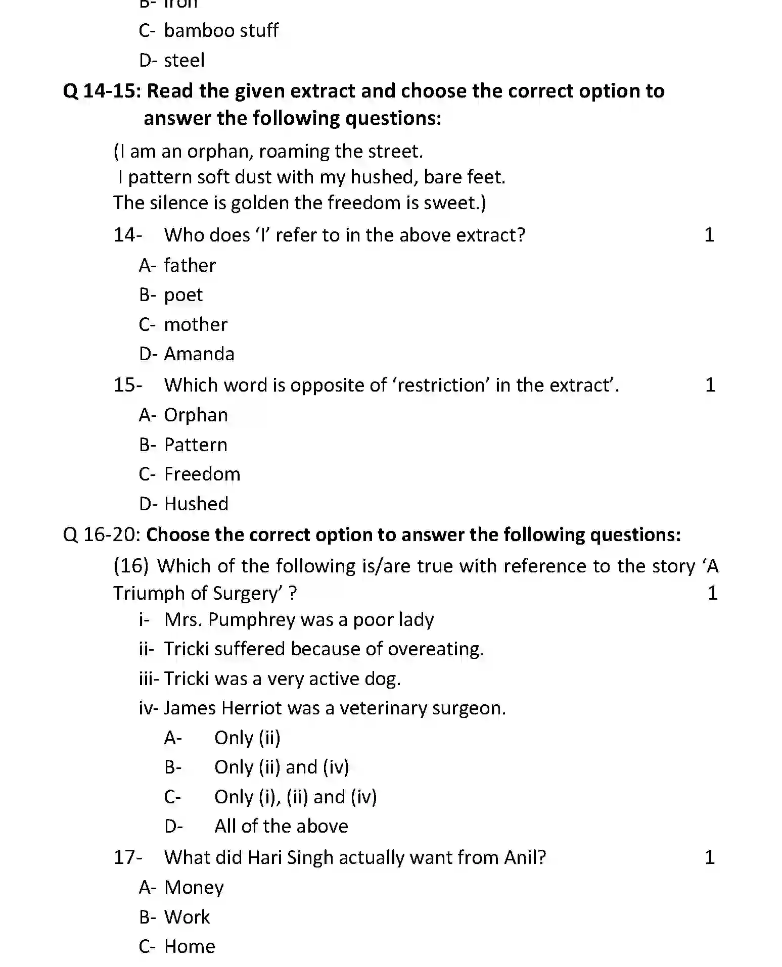 UP Board Class 10th Sample Paper 2025-26 Image 4