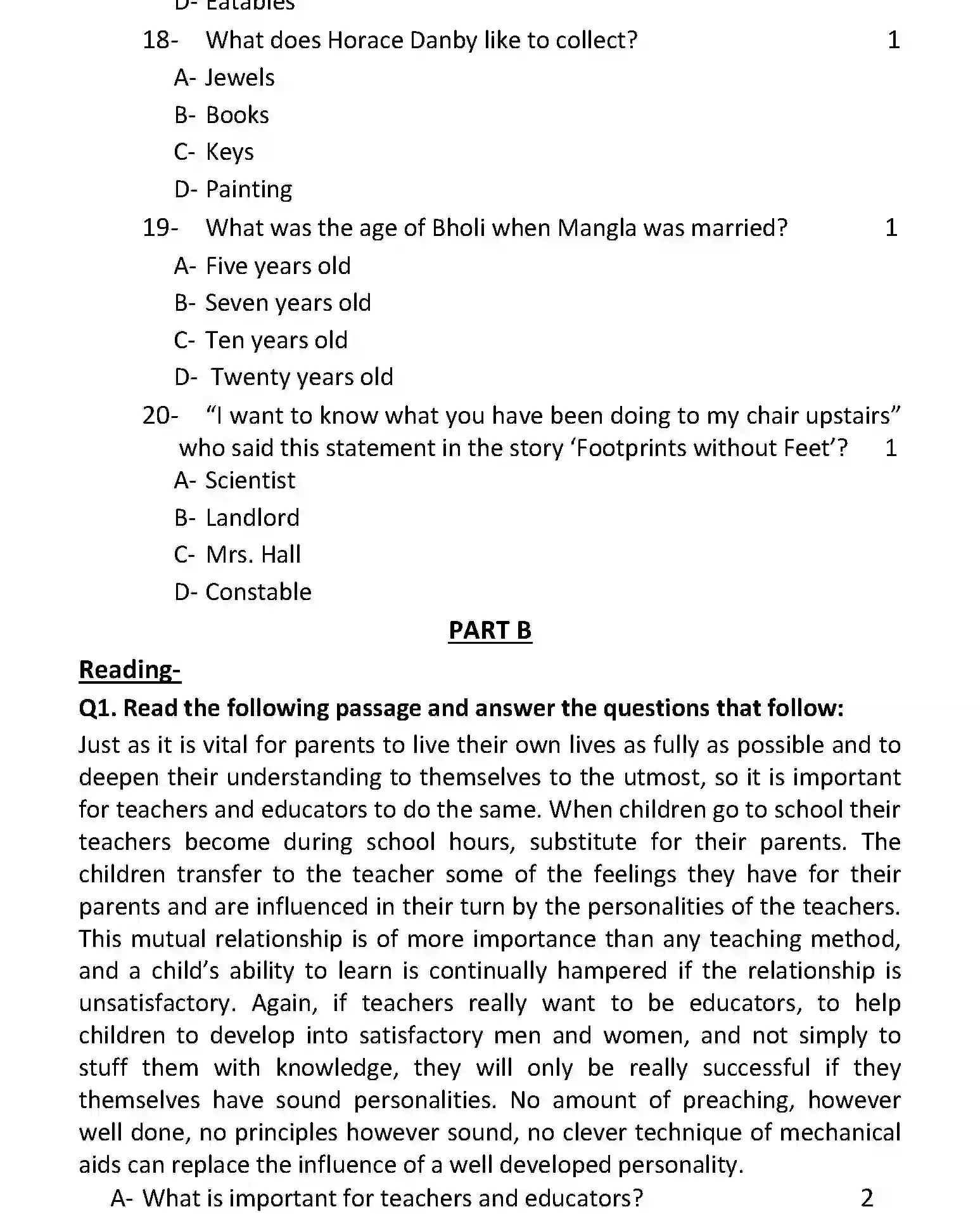 UP Board Class 10th Sample Paper 2025-26 Image 5