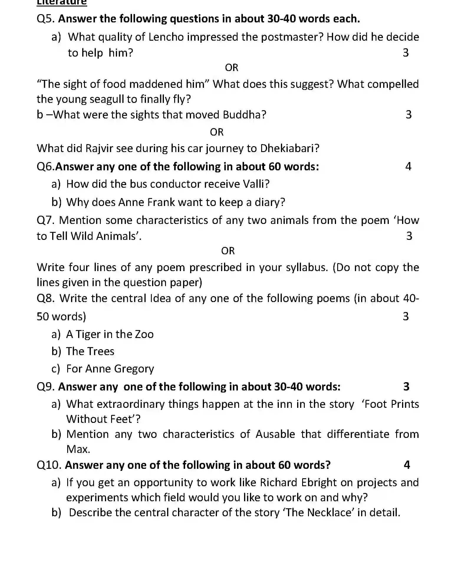 UP Board Class 10th Sample Paper 2025-26 Image 7