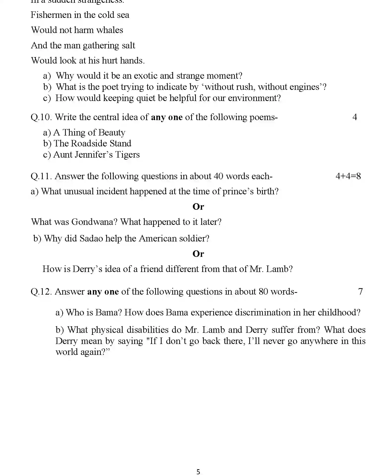UP Board Class 12th Sample Paper 2025-26 Image 5